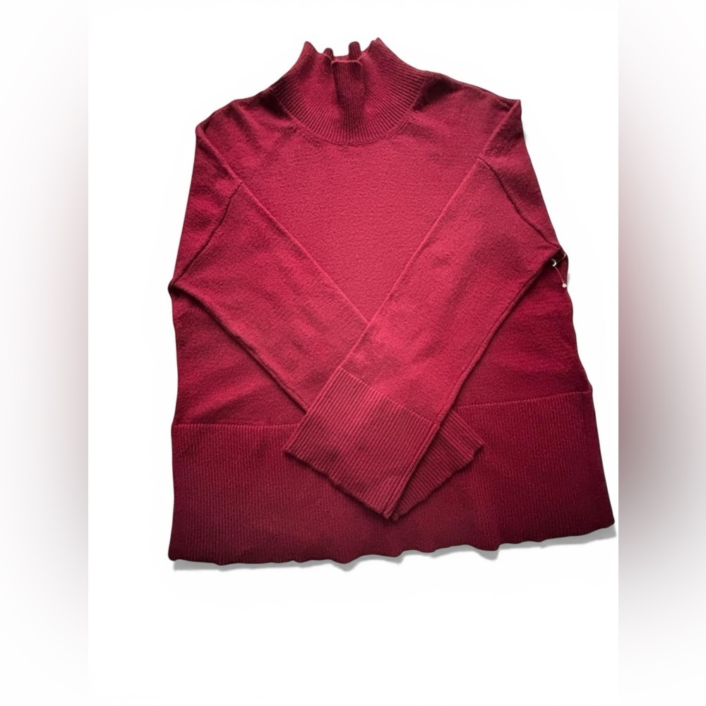 Cyrus NYC Red Mahogany Mock Neck Knit Sweater Women’s Small NWT